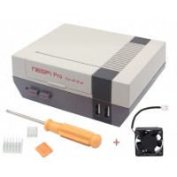 NESPi Pro Case with RTC Raspberry Pi 3 B+ NES FS Style Case Enclosure with Fan & Heatsinks 